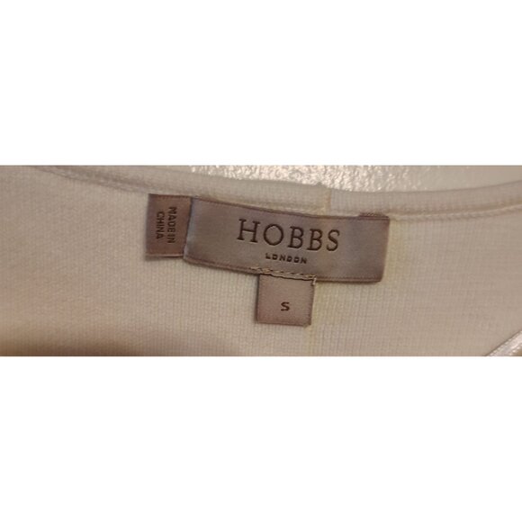 Hobbs London Small Sweater, Red White Stripe, Button Back, Cotton Secretary - Picture 3 of 4